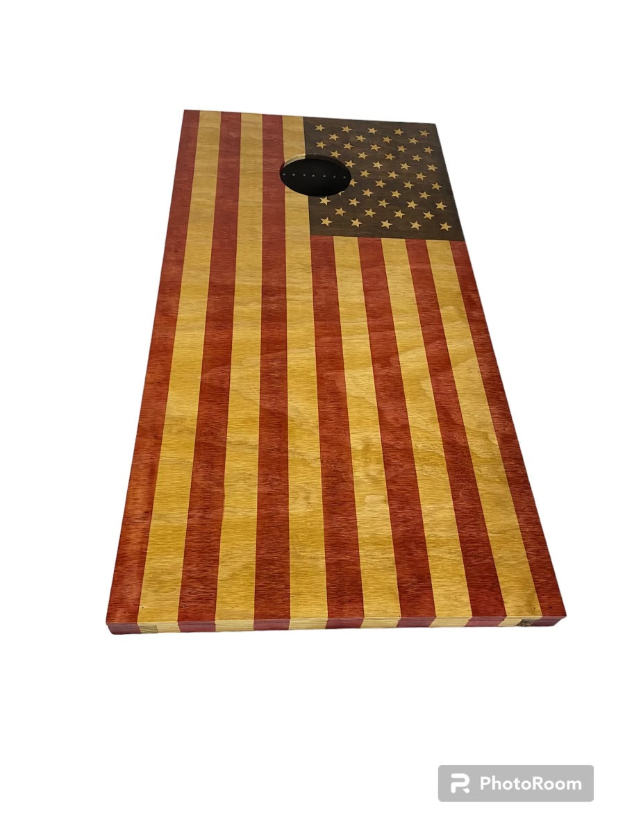 American Flag Cornhole Boards Full Game Set