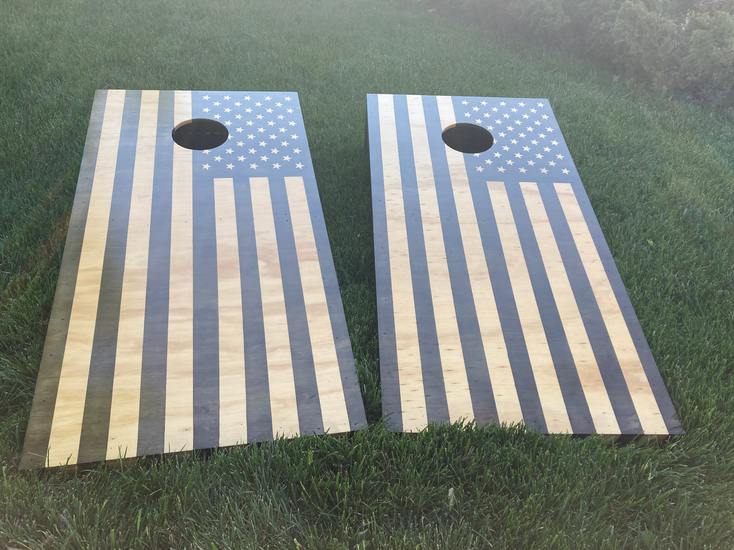 American Flag Cornhole Boards Full Game Set