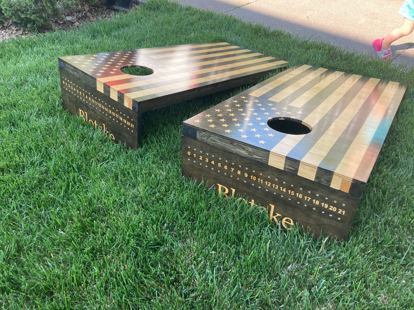 American Flag Cornhole Boards Full Game Set