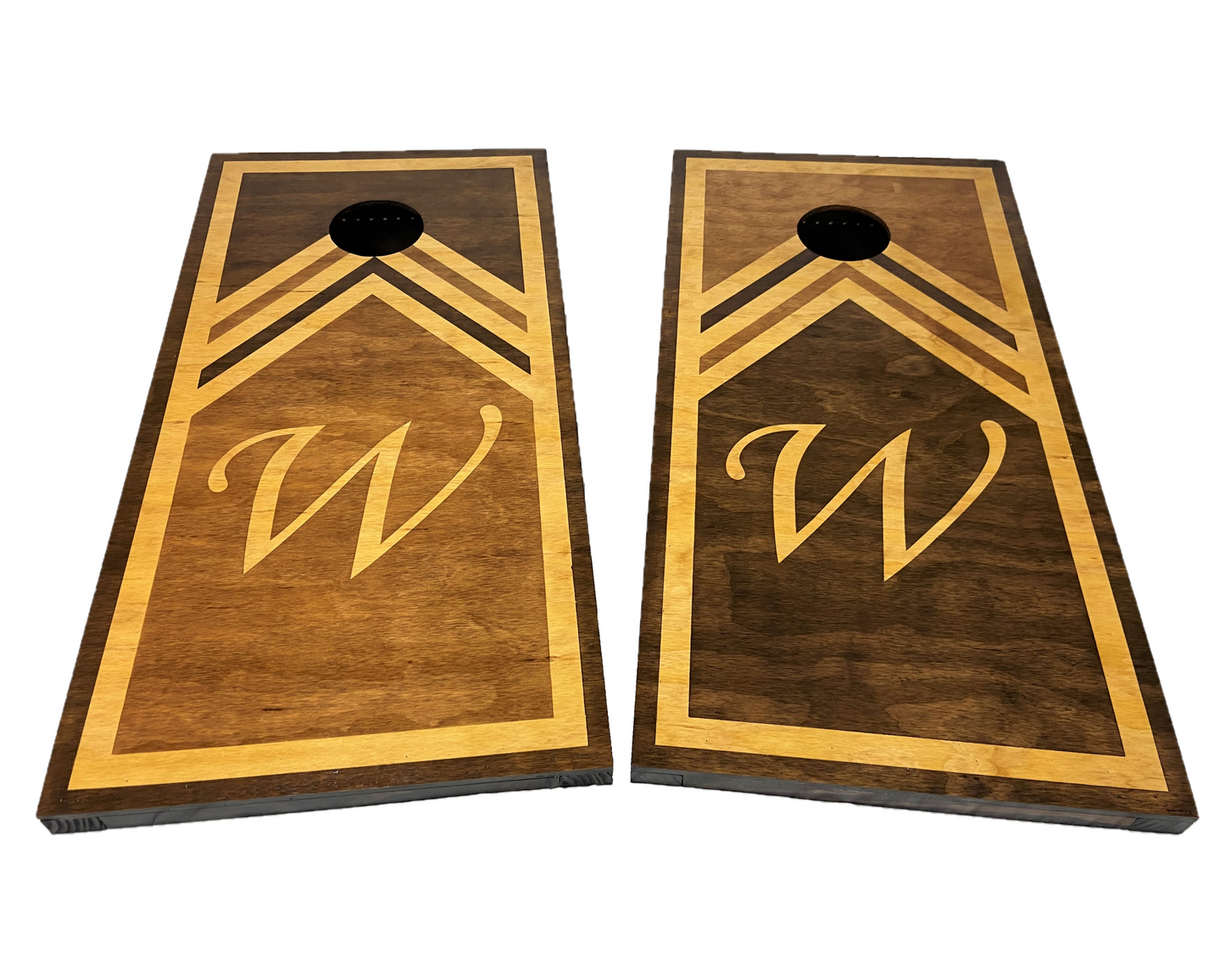 Custom Initial Retro Cornhole Boards Full Game Set