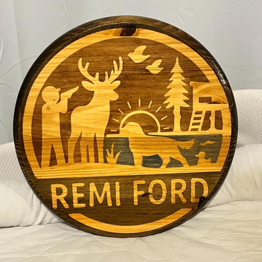 Custom Hunting Nursery Wood Sign: Personalized Baby Name Wall Art