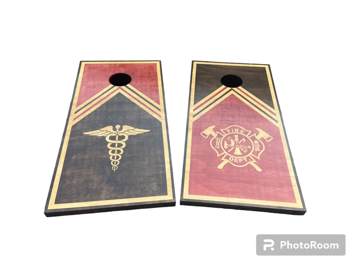 Fire Fighter or Nursing Cornhole Boards Full Game Set