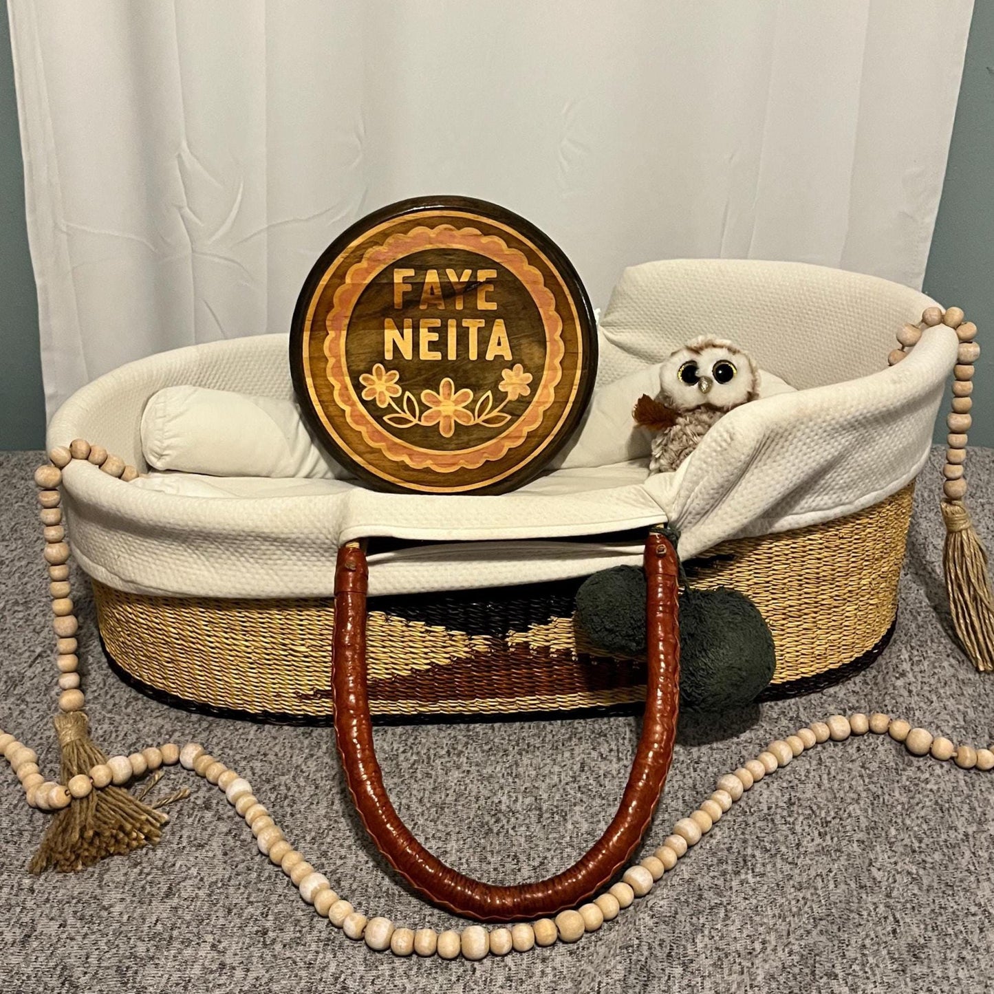 Personalized Wood Name Sign: Handcrafted Floral Nursery Decor