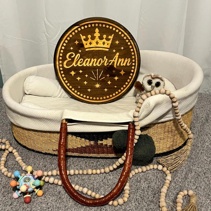 Personalized Wood Name Sign: Handcrafted Nursery Crown Decor