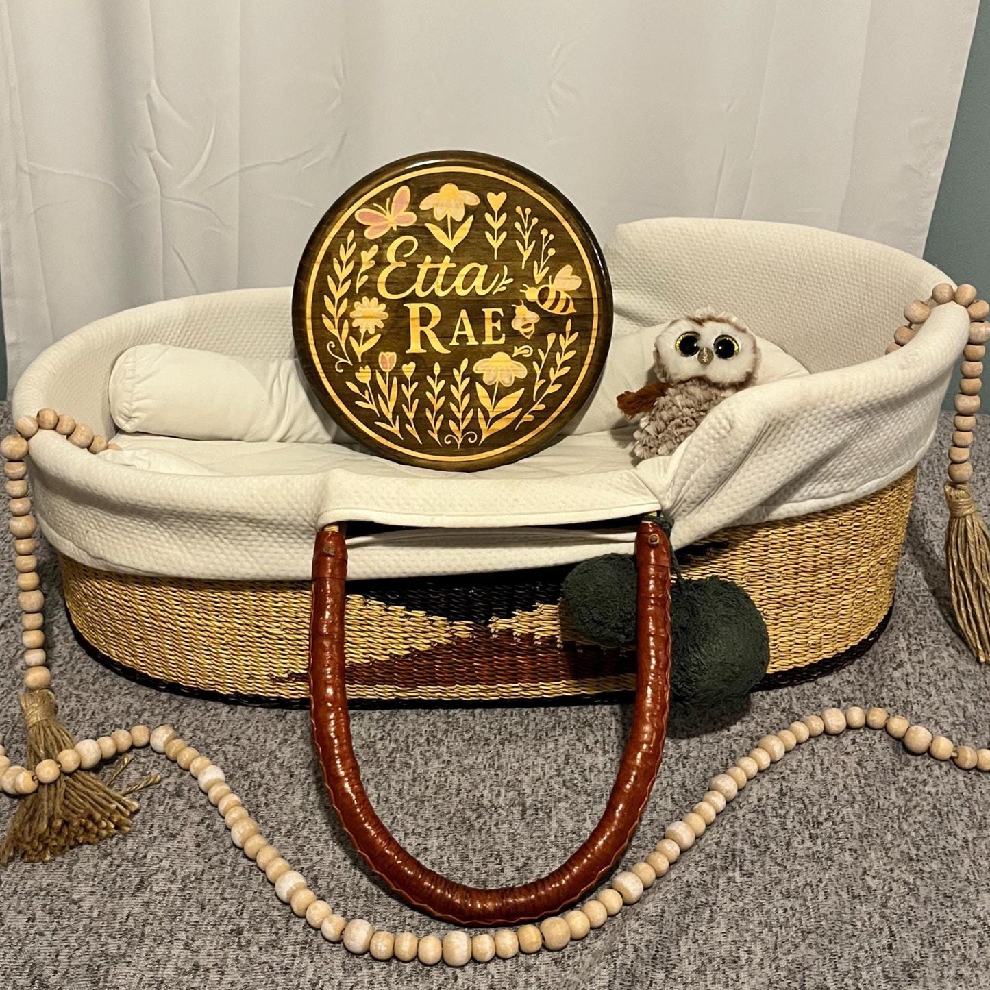 Personalized Wood Name Sign: Wildflower Nursery Decor