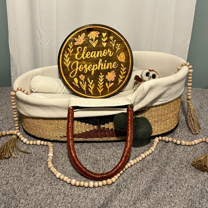 Personalized Wood Name Sign: Girly Wildflower Nursery Wall Art