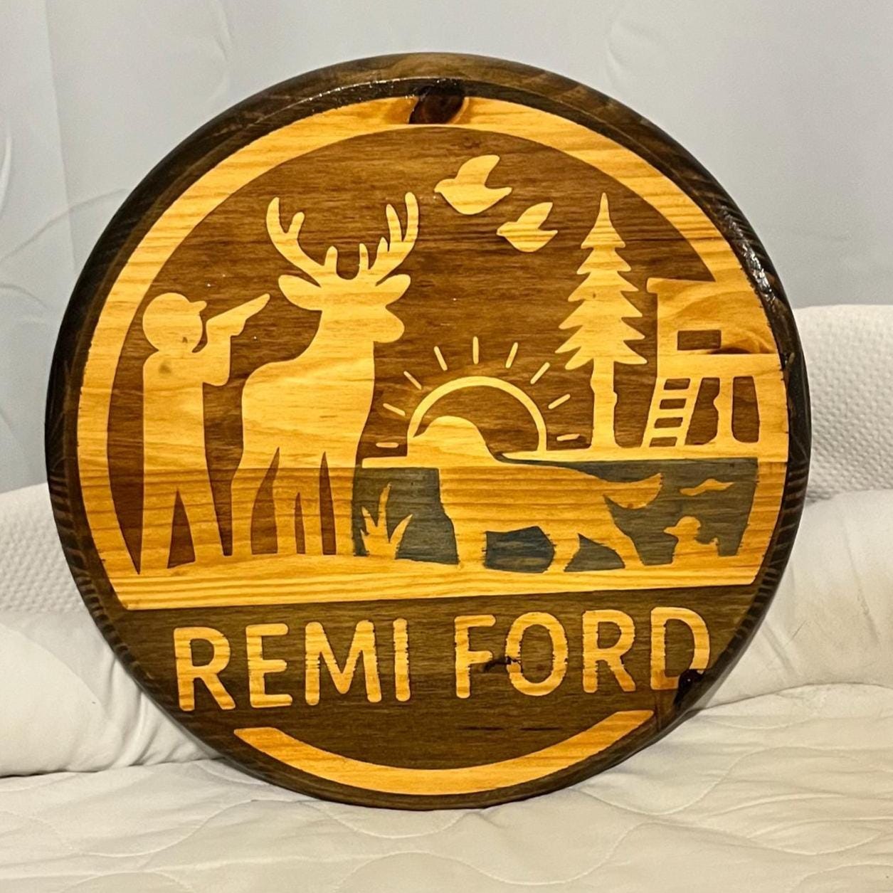 Custom Hunting Nursery Wood Sign: Personalized Baby Name Wall Art