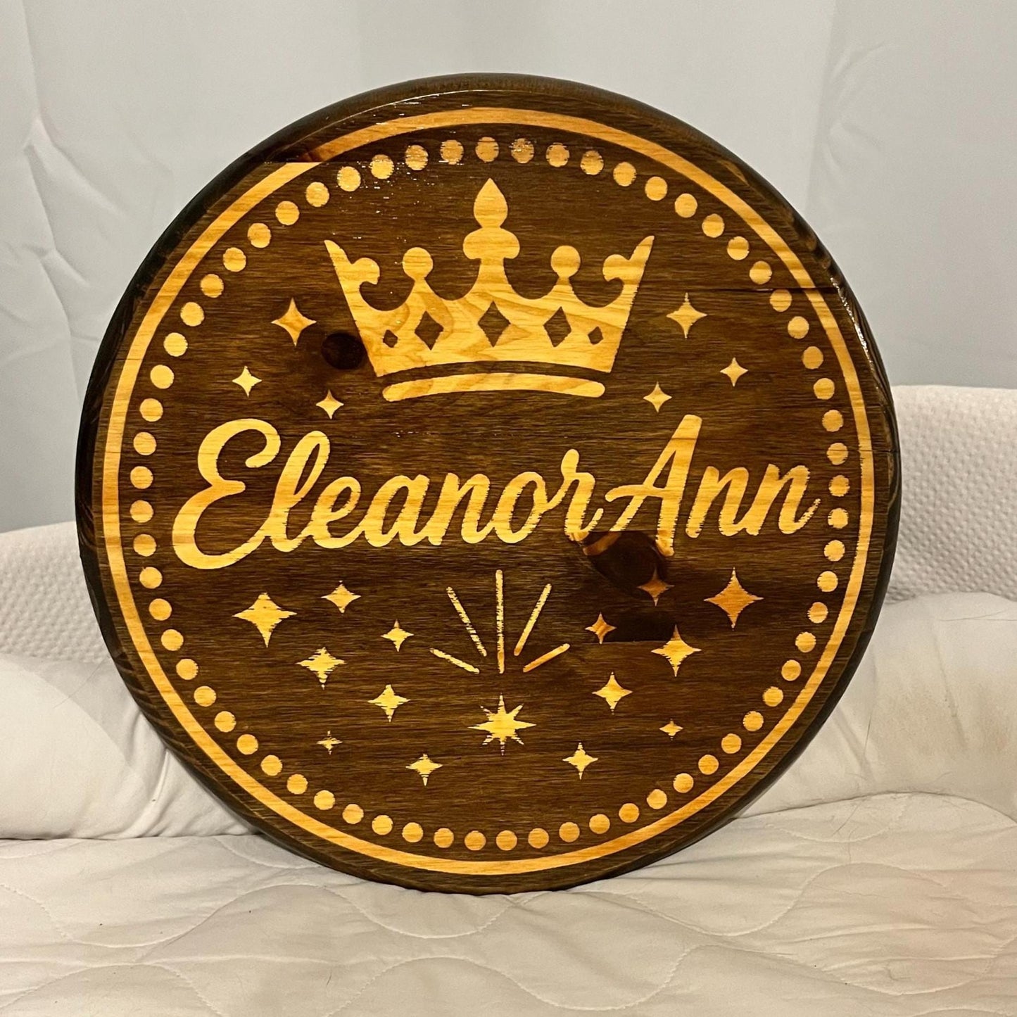 Personalized Wood Name Sign: Handcrafted Nursery Crown Decor