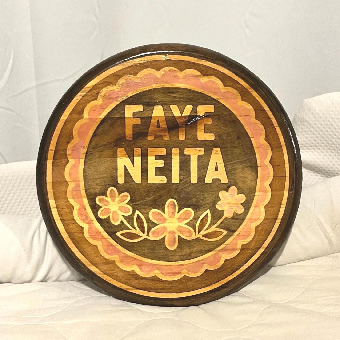 Personalized Wood Name Sign: Handcrafted Floral Nursery Decor