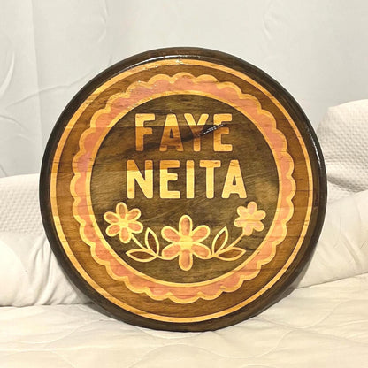 Personalized Wood Name Sign: Handcrafted Floral Nursery Decor