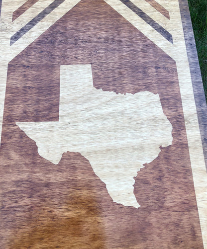 Texas Cornhole Boards, Rustic Design with optional Scorekeeper Scoreboards and Bags